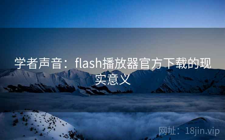 学者声音:flash播放器官方下载的现实意义